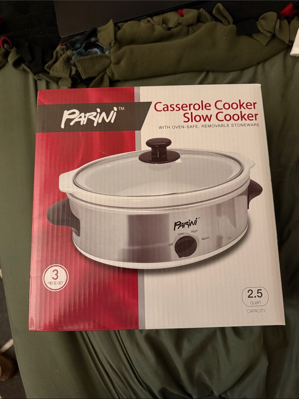 Parini White 2.5 Quart Casserole Slow Cooker